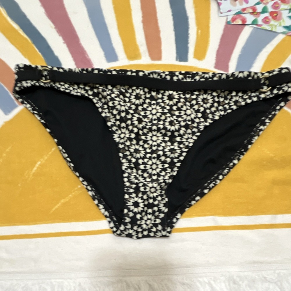 Converse One Star Women's Black/White Geometric Bikini Swim Bottom Size S 49.2